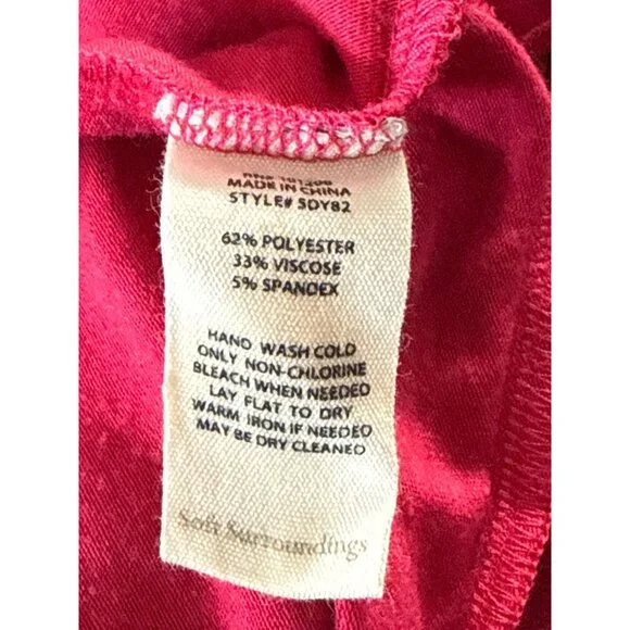 Soft Surroundings Womens Fuchsia Paisley Asymmetrical V-Neck Poncho Top Size 1X - Picture 7 of 8